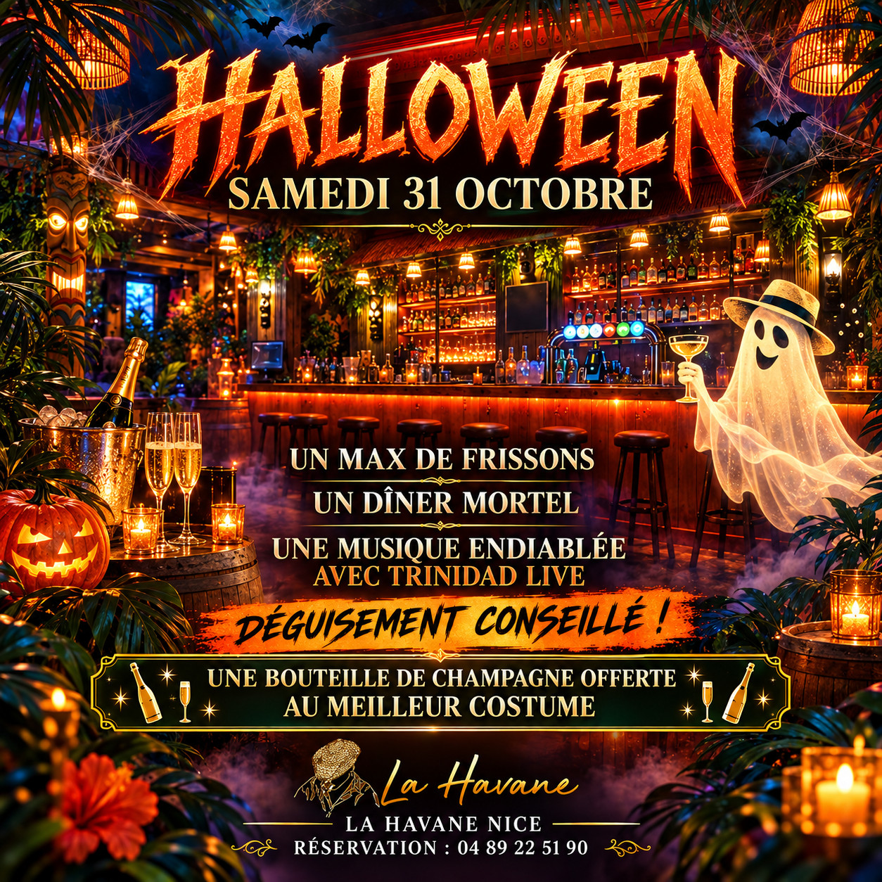 Halloween avec Trinidad Live - Samedi 31 octobre à La Havane Nice