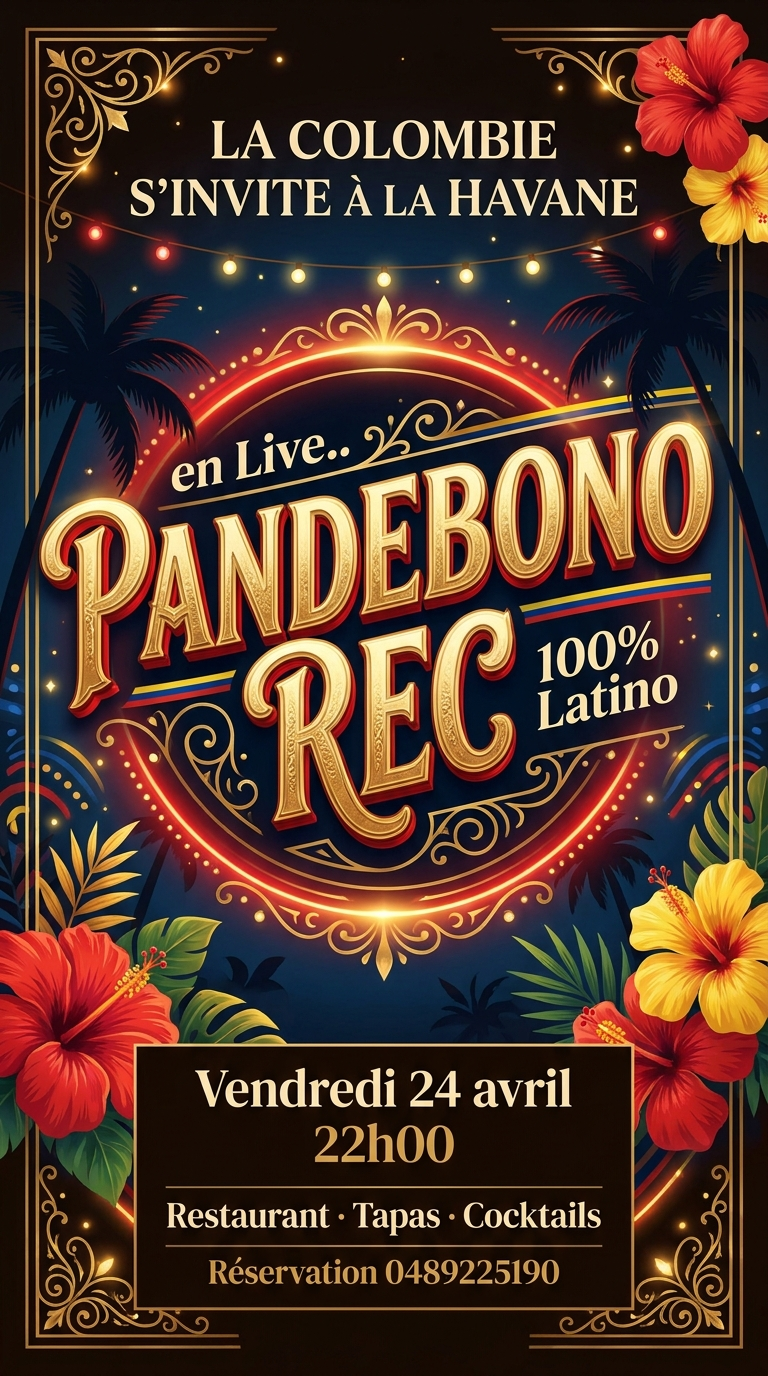Pandebono Rec Live - 100% latino - Vendredi 24 avril à La Havane Nice