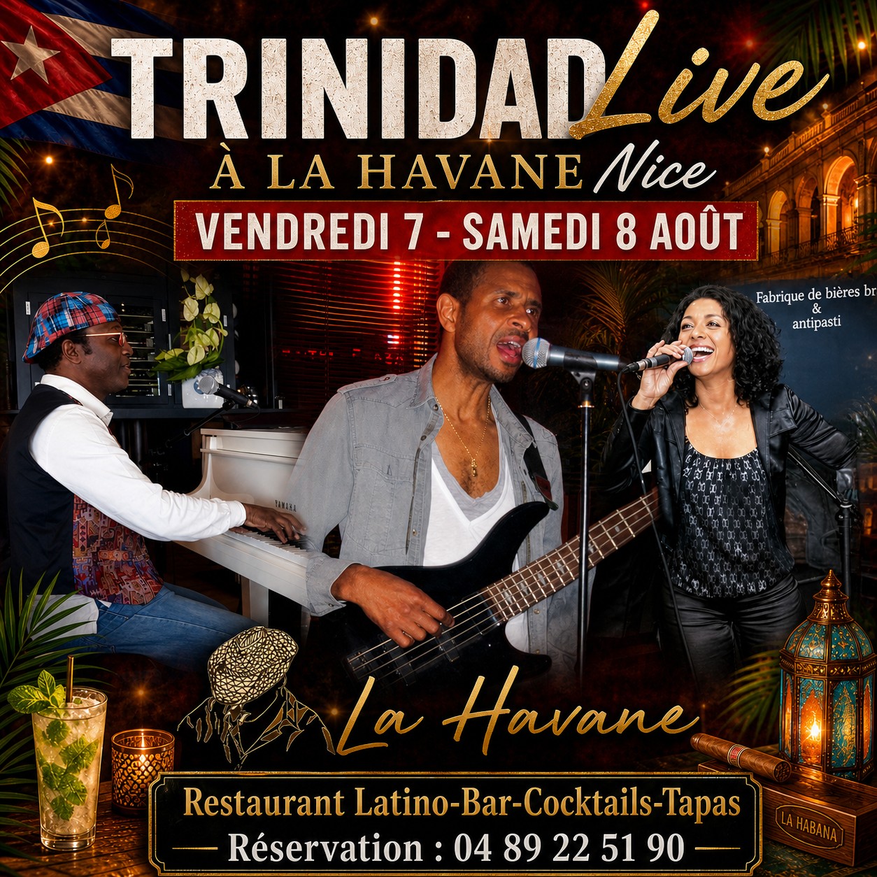 Trinidad Live - Vendredi 7 et samedi 8 août à La Havane Nice